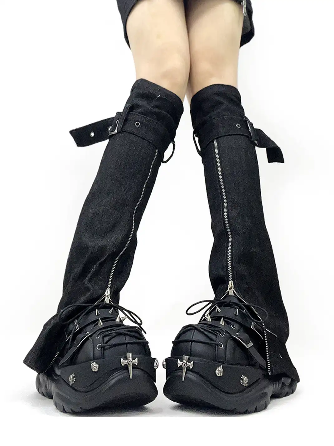 PINJIAHUI | Retro Y2K Metal Punk Platform Shoes