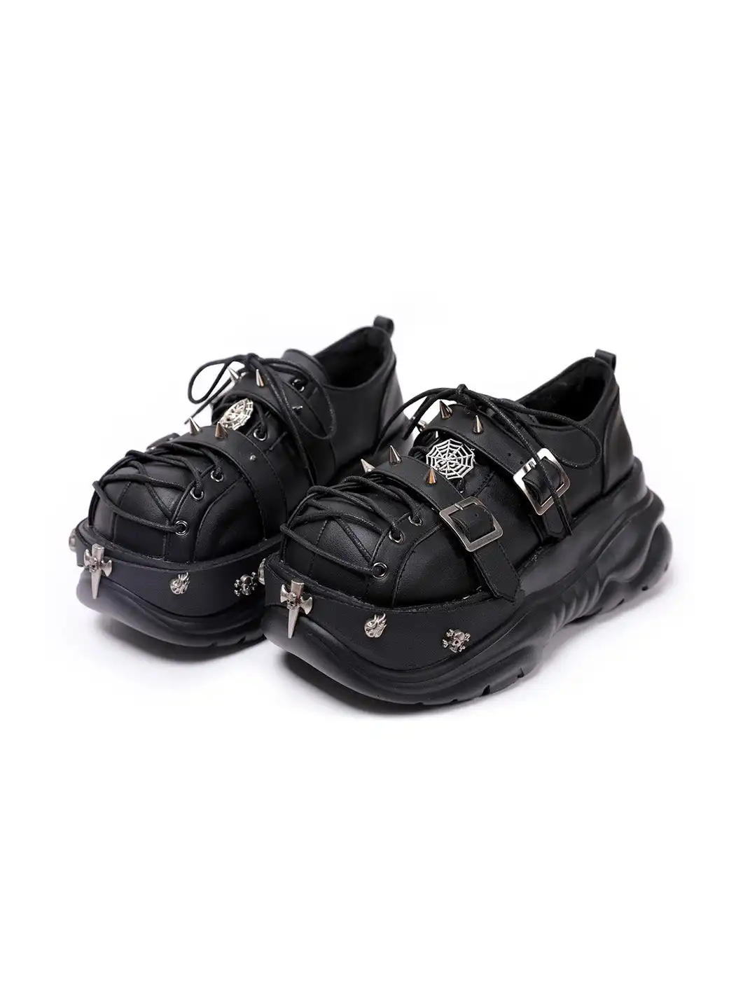 PINJIAHUI | Retro Y2K Metal Punk Platform Shoes