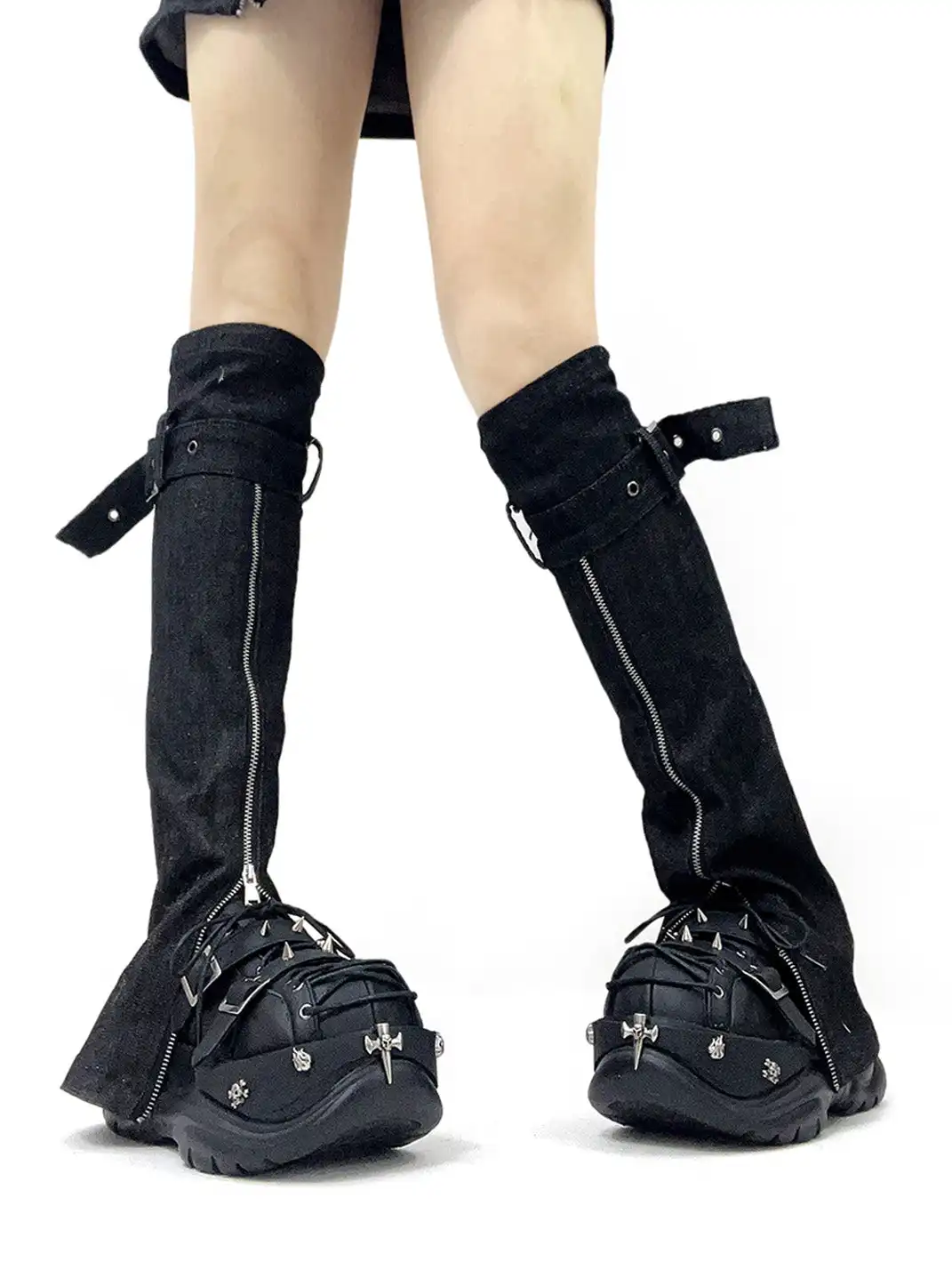 PINJIAHUI | Retro Y2K Metal Punk Platform Shoes
