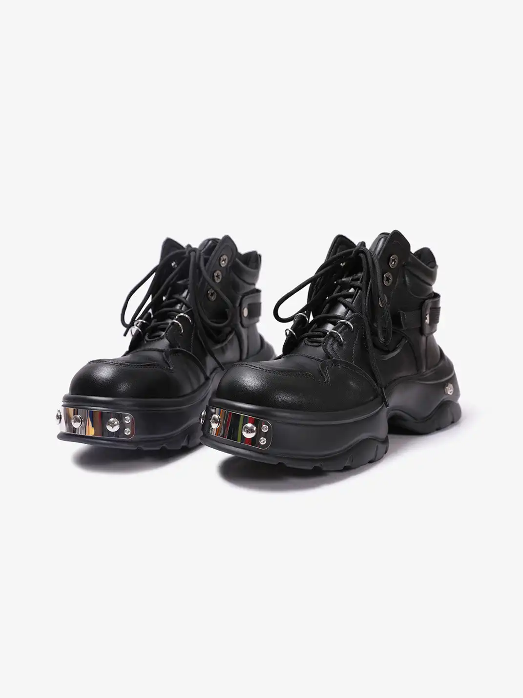 PINJIAHUI | Metal Detail Platform Boots