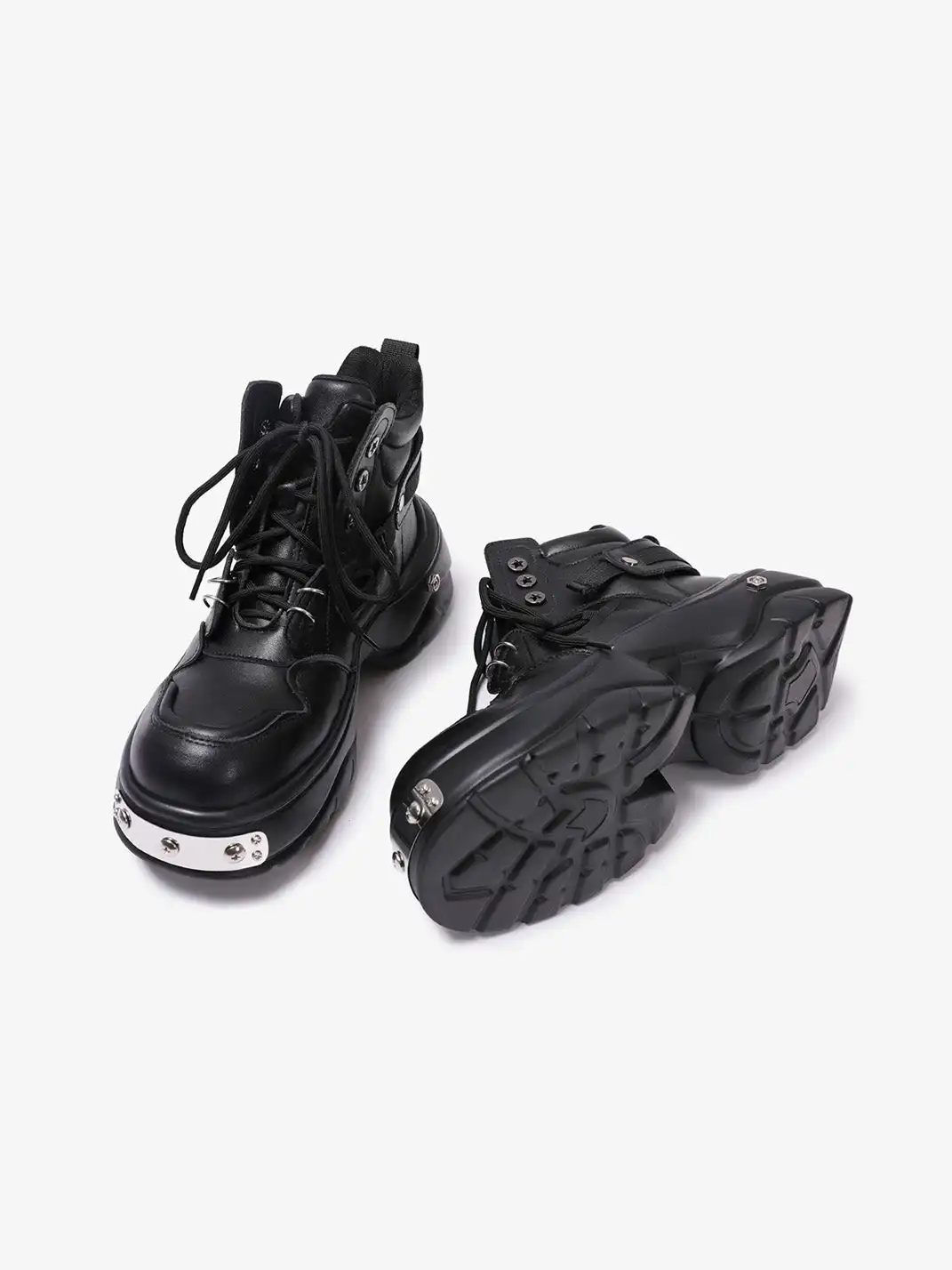 PINJIAHUI | Metal Detail Platform Boots