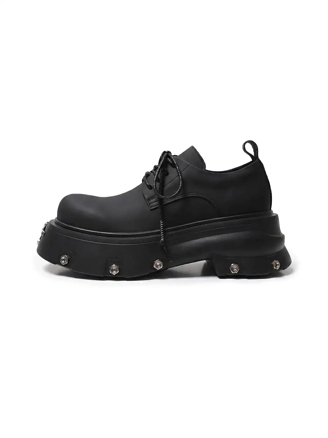 PINJIAHUI | Metal Detail Platform Derby Shoes