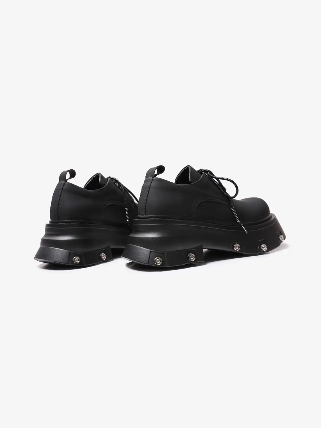 PINJIAHUI | Metal Detail Platform Derby Shoes