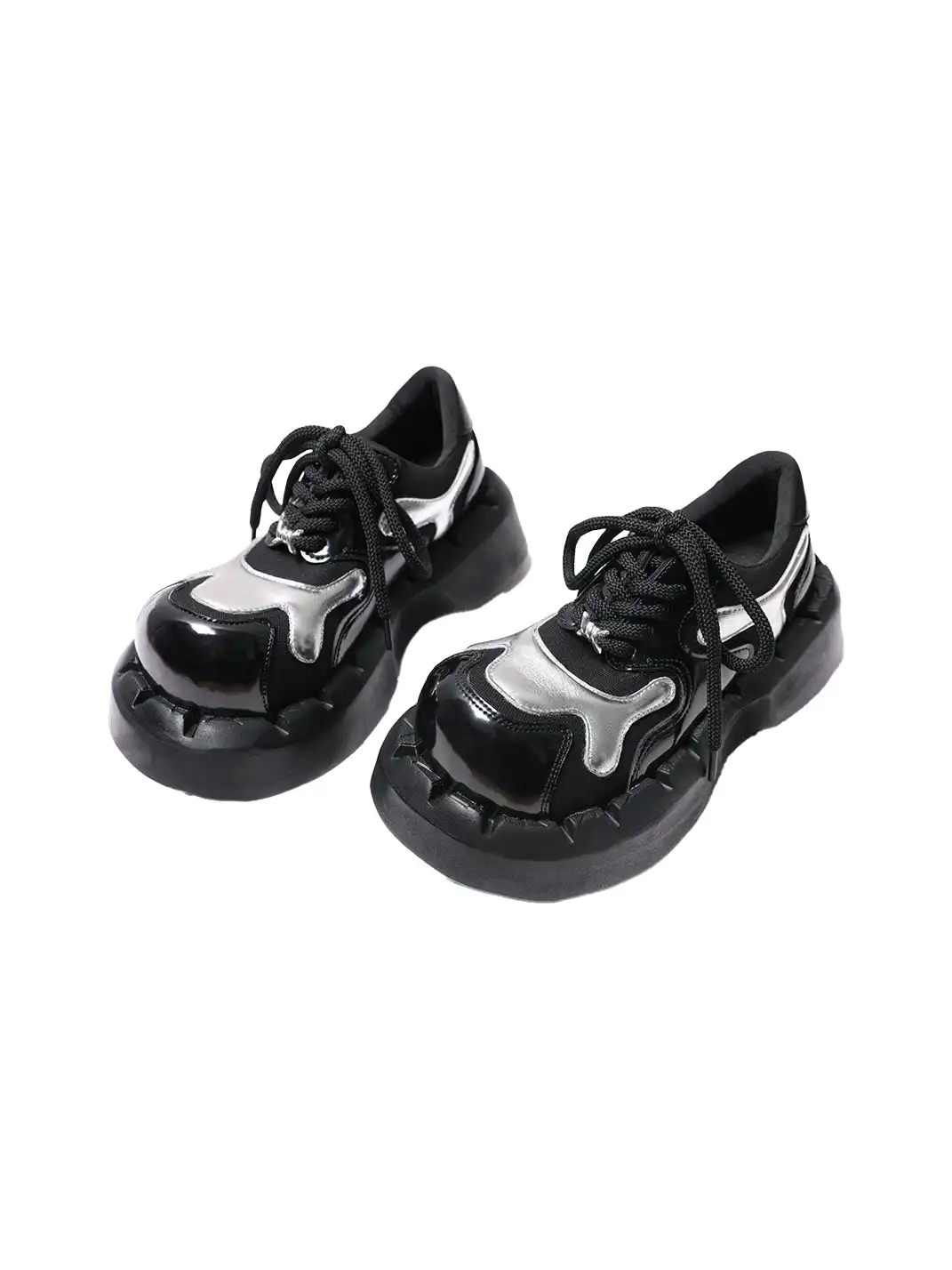 PINJIAHUI | Patchwork Platform Shoes
