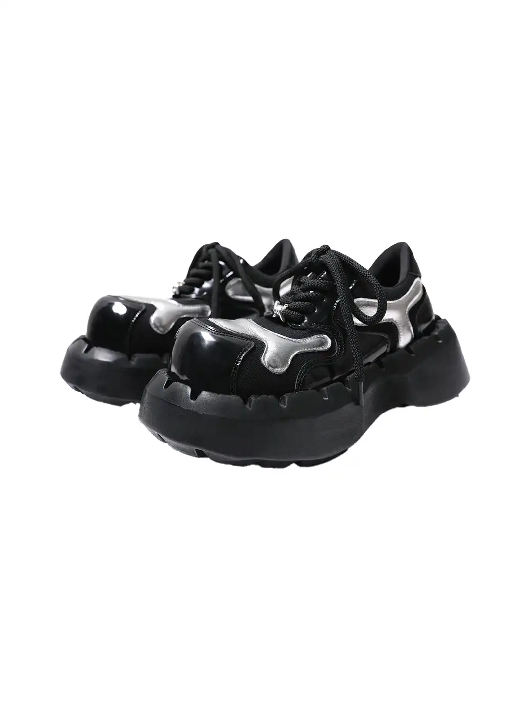 PINJIAHUI | Patchwork Platform Shoes