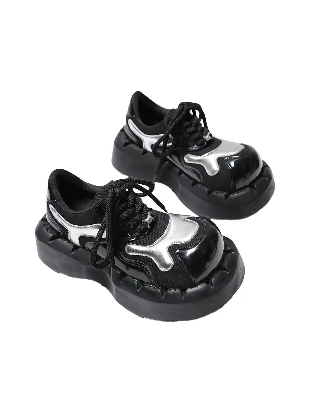 PINJIAHUI | Patchwork Platform Shoes