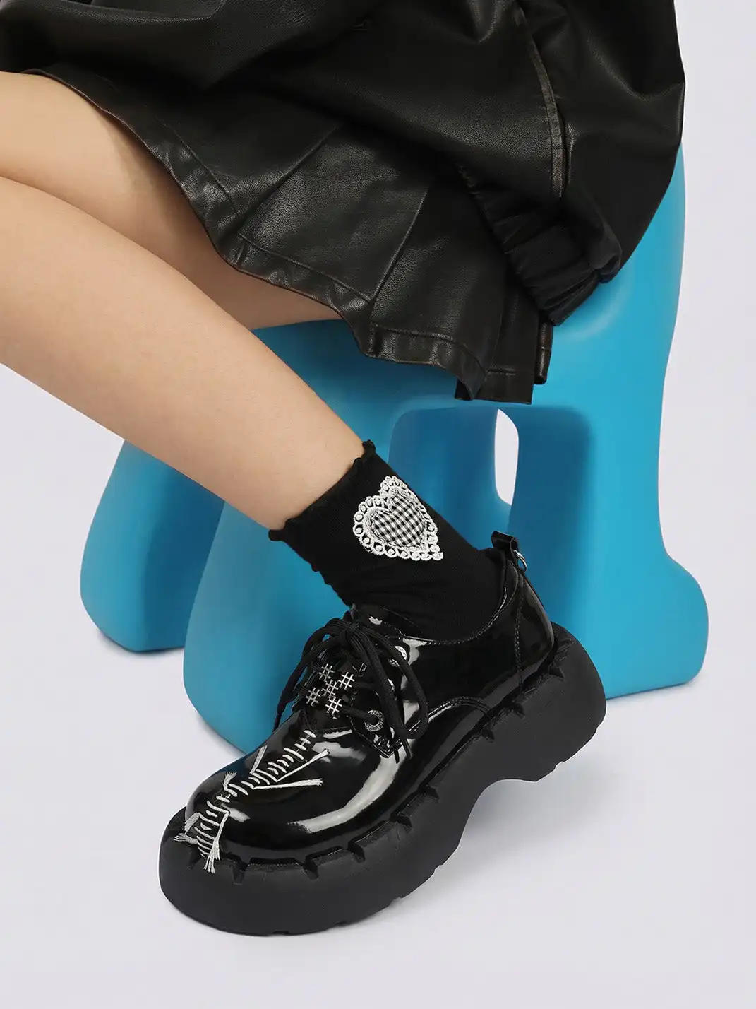 PINJIAHUI | Seam Wide-toe Platform Shoes