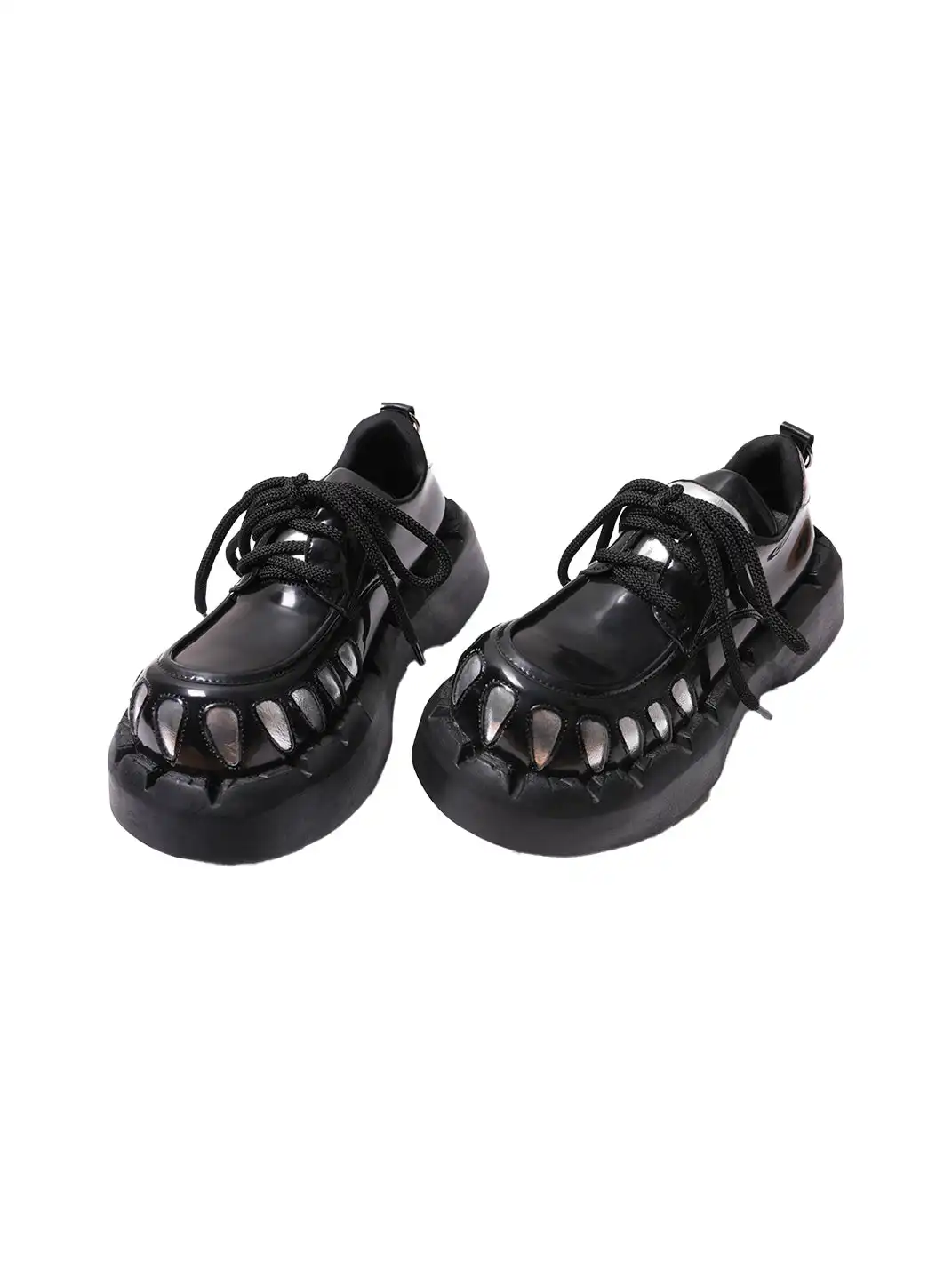 PINJIAHUI | Lace-up Patchwork Platform Shoes