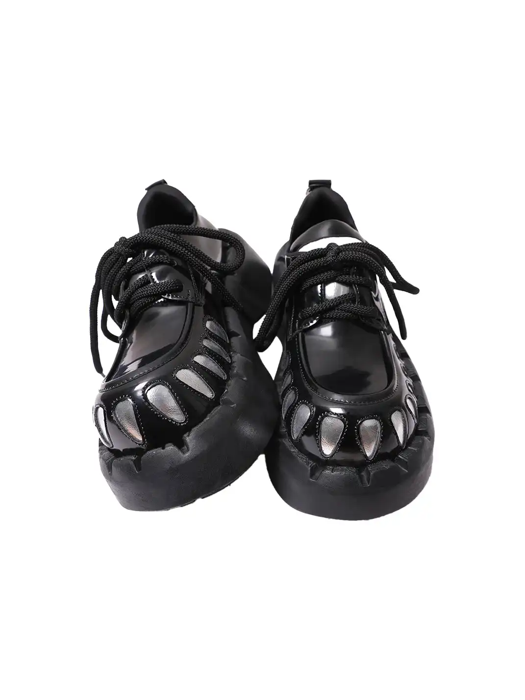 PINJIAHUI | Lace-up Patchwork Platform Shoes