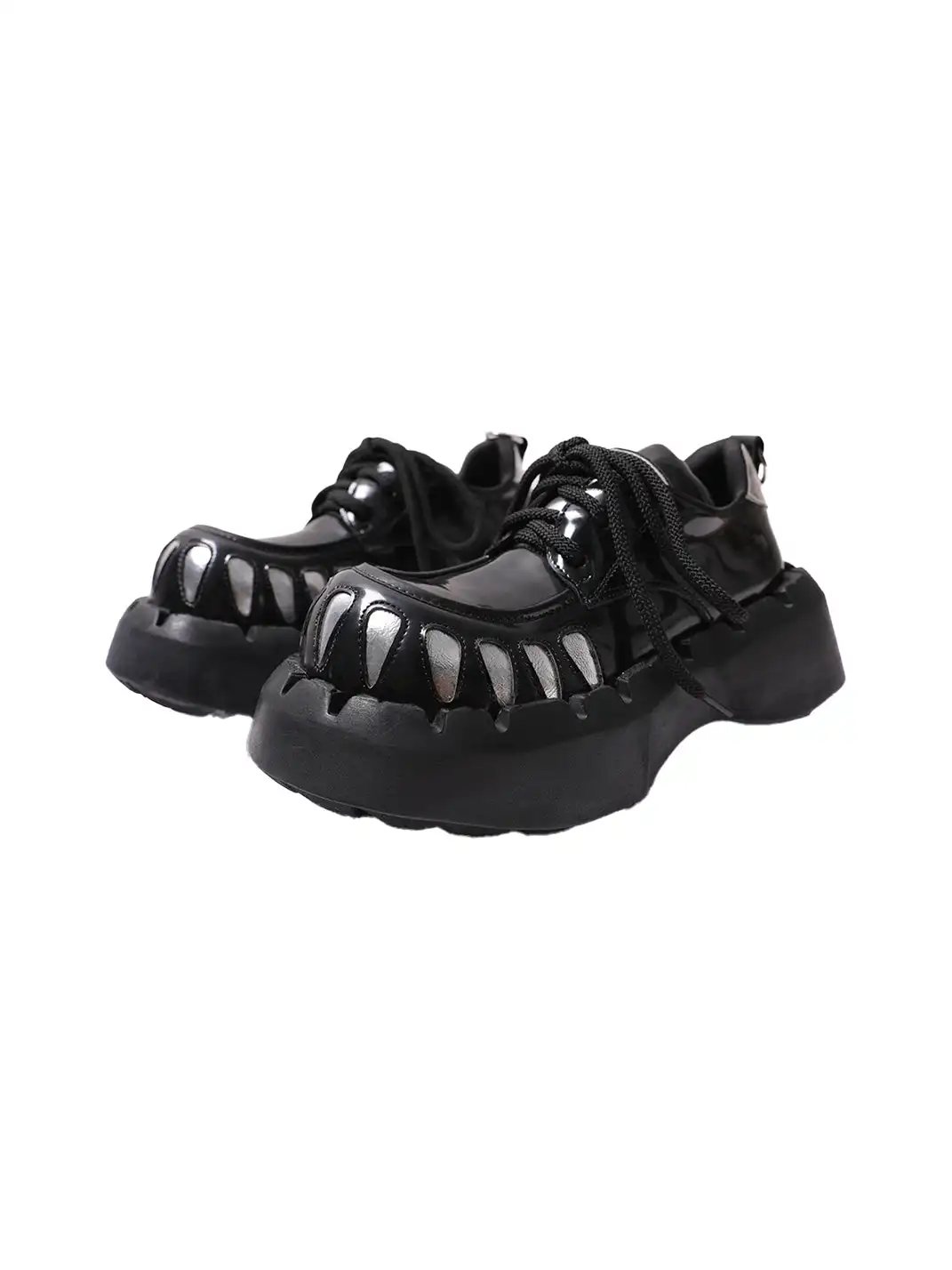 PINJIAHUI | Lace-up Patchwork Platform Shoes