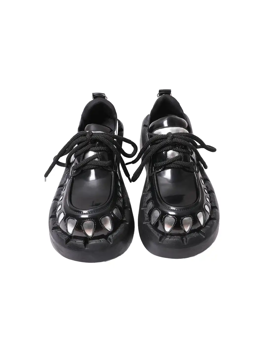 PINJIAHUI | Lace-up Patchwork Platform Shoes