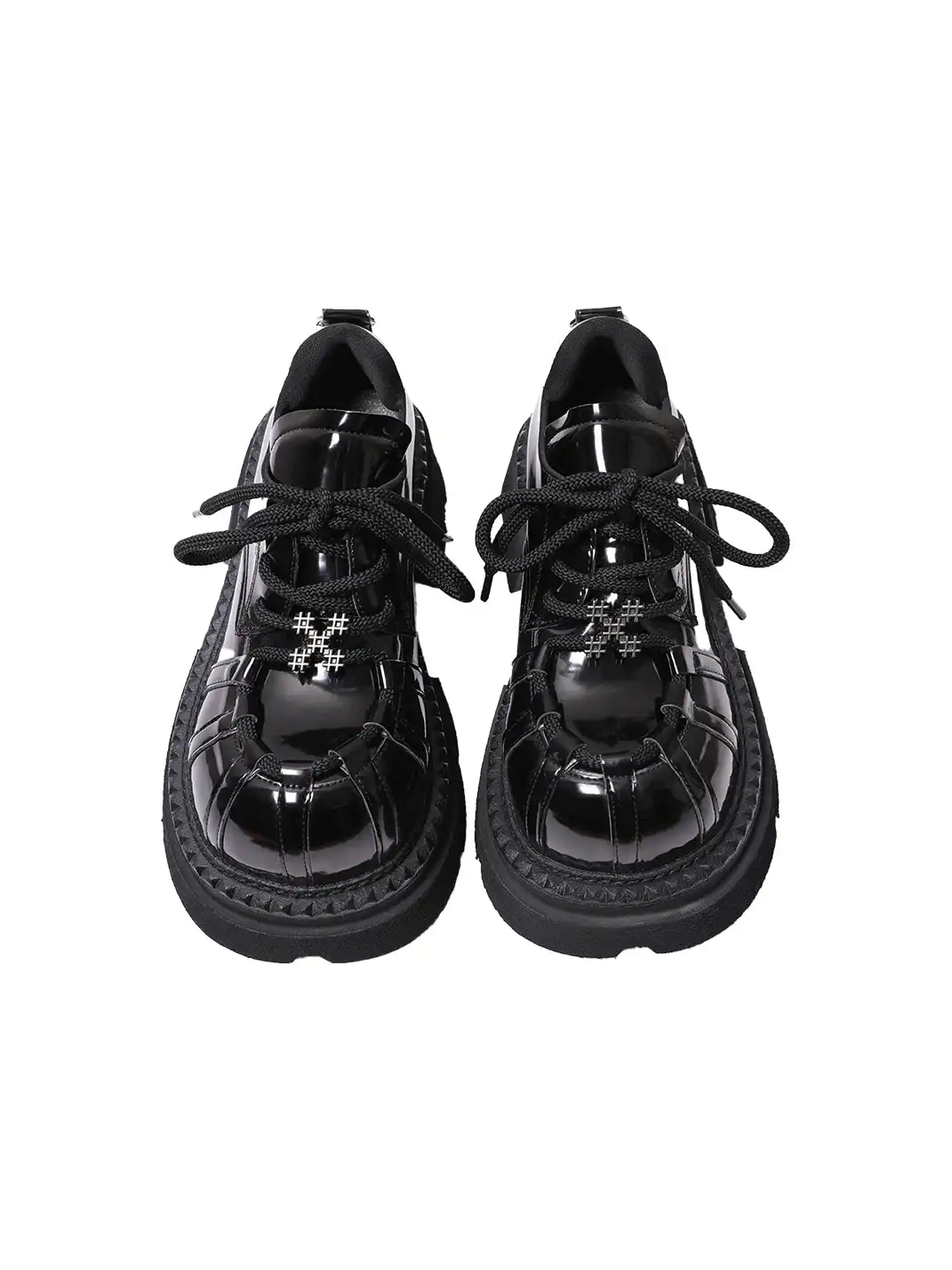 PINJIAHUI | Lace-up Metal Platform Shoes