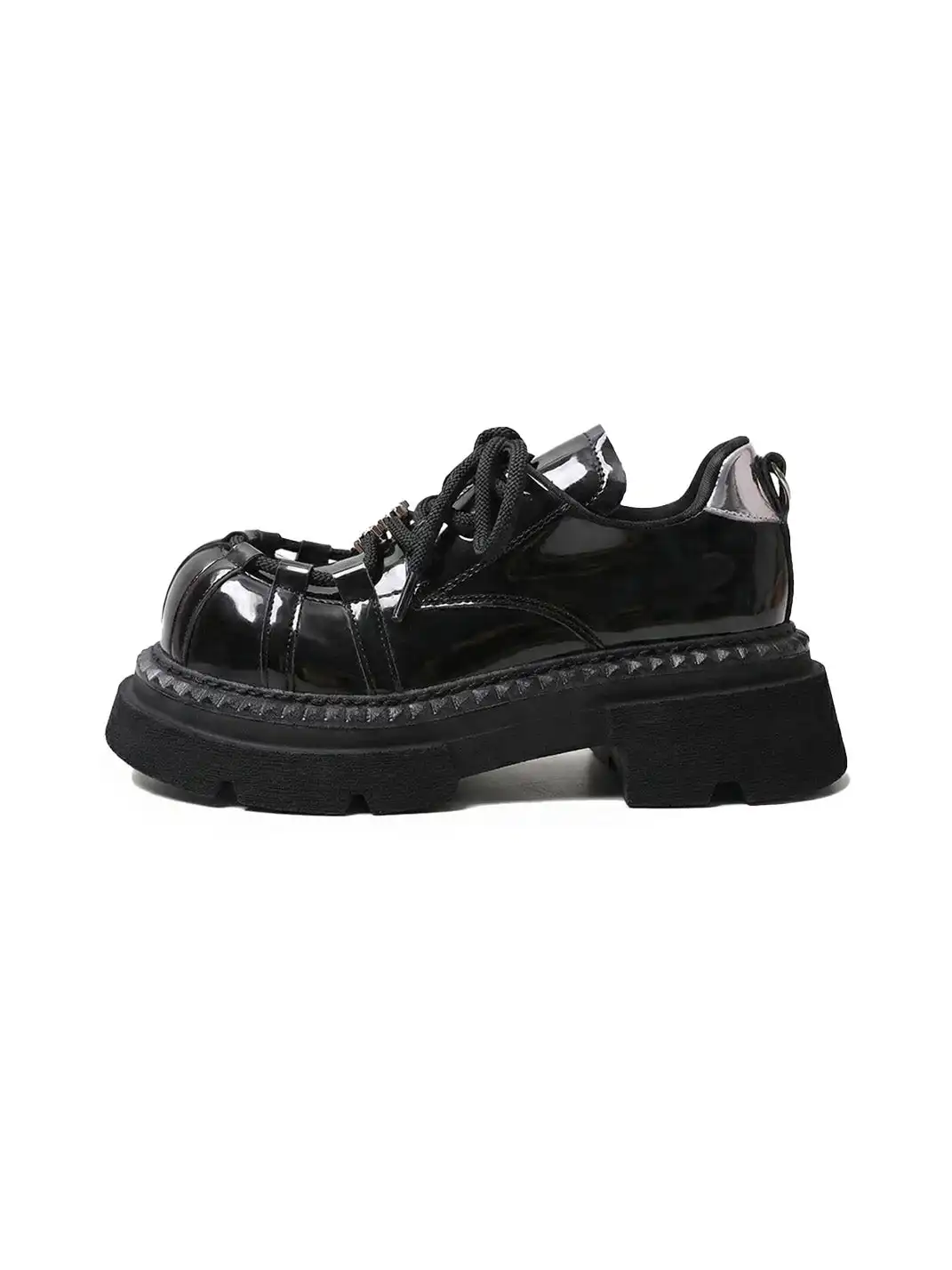 PINJIAHUI | Lace-up Metal Platform Shoes