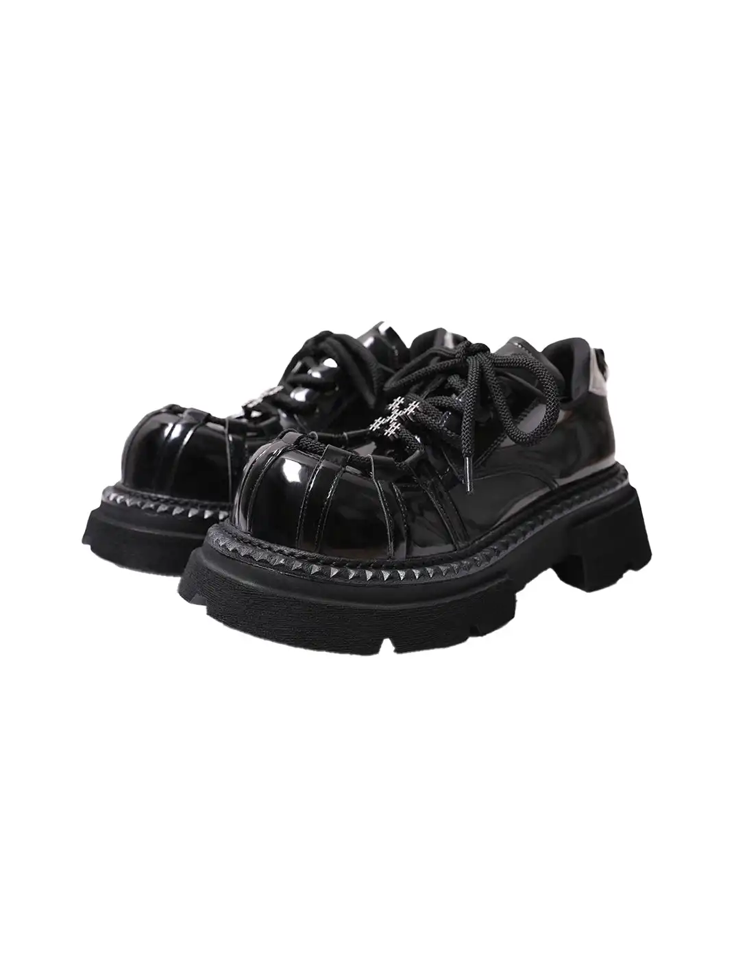 PINJIAHUI | Lace-up Metal Platform Shoes