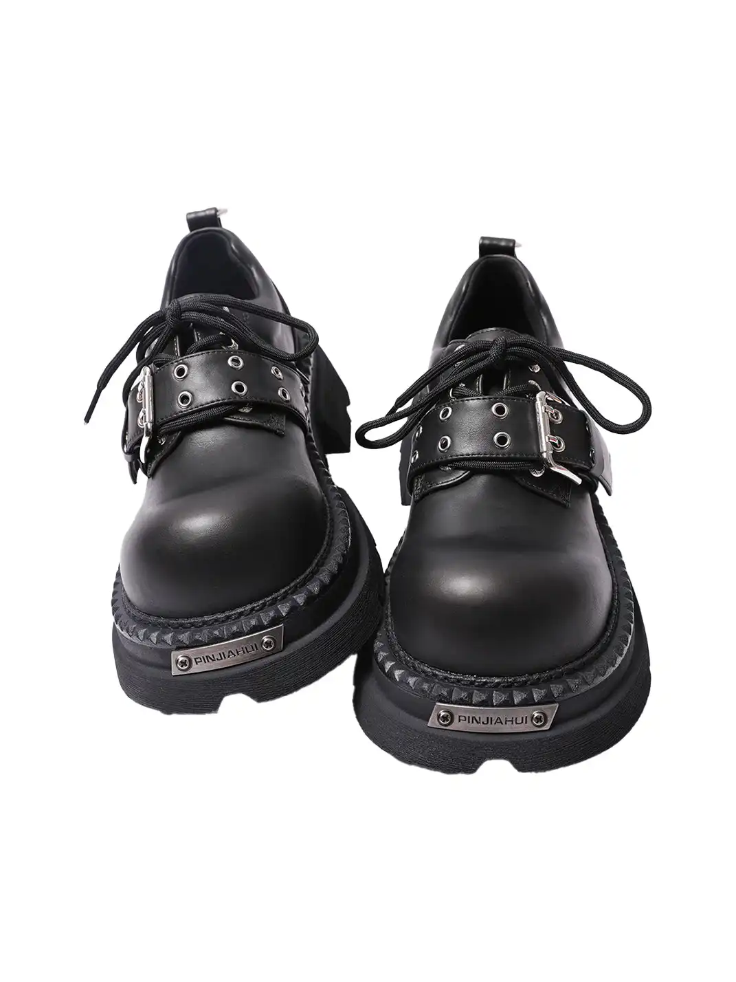 PINJIAHUI | Belt Design Wide-toe Platform Shoes