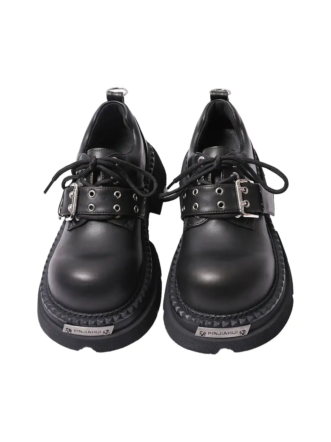 PINJIAHUI | Belt Design Wide-toe Platform Shoes