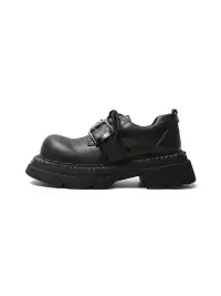 PINJIAHUI | Belt Design Wide-toe Platform Shoes