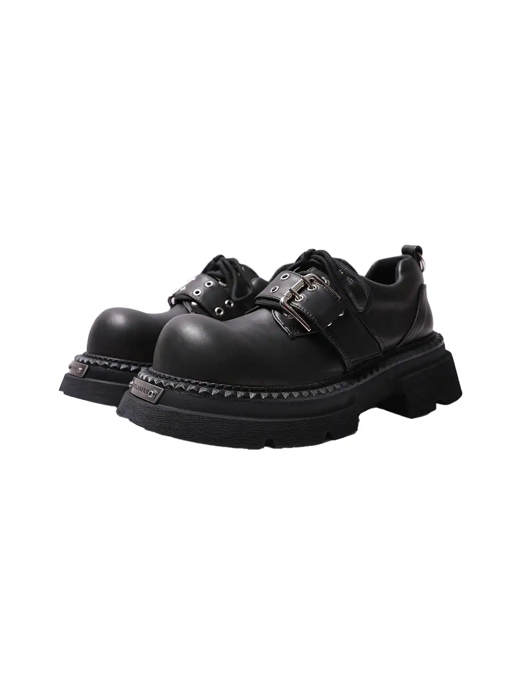 PINJIAHUI | Belt Design Wide-toe Platform Shoes