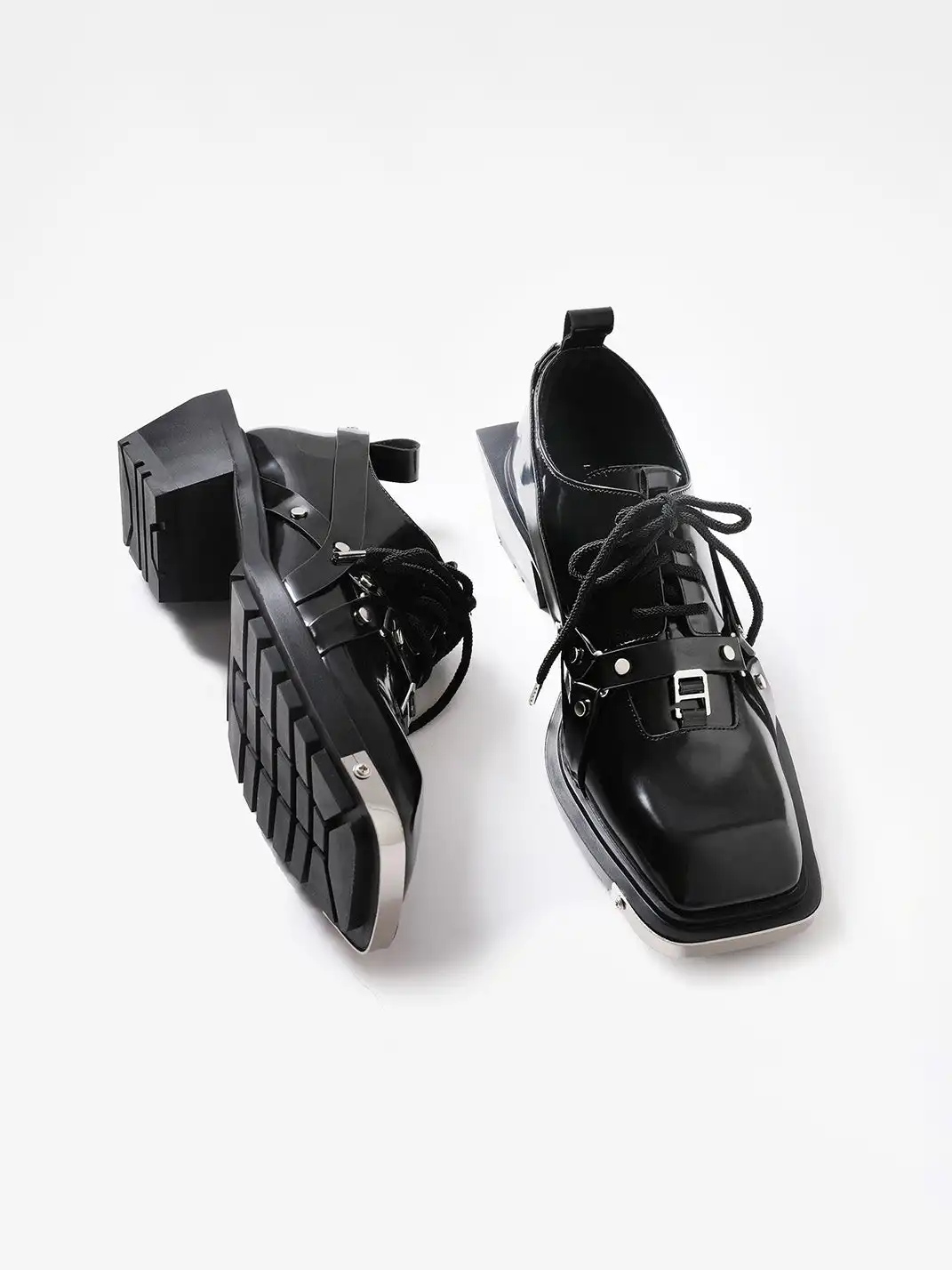 PINJIAHUI | Unique Style Square-toe Derby Shoes