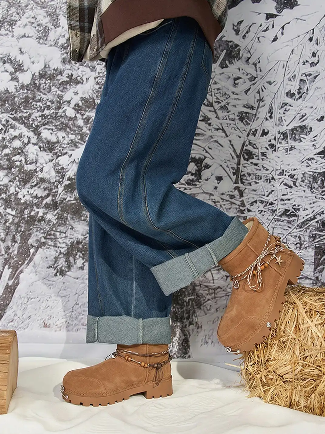 PINJIAHUI | Metal Detail Snow Boots