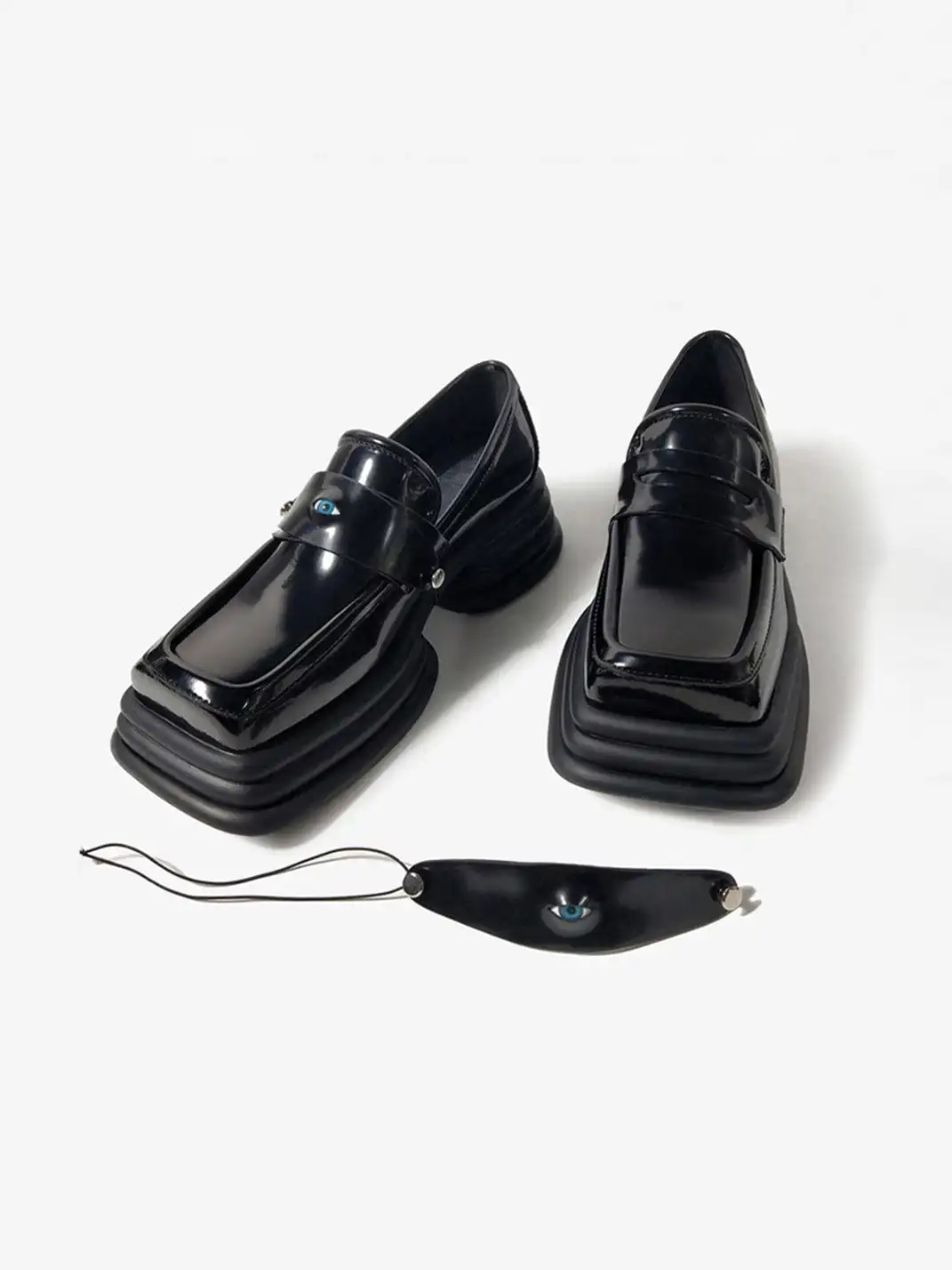 PINJIAHUI | Detachable Eye Square-toe Loafers