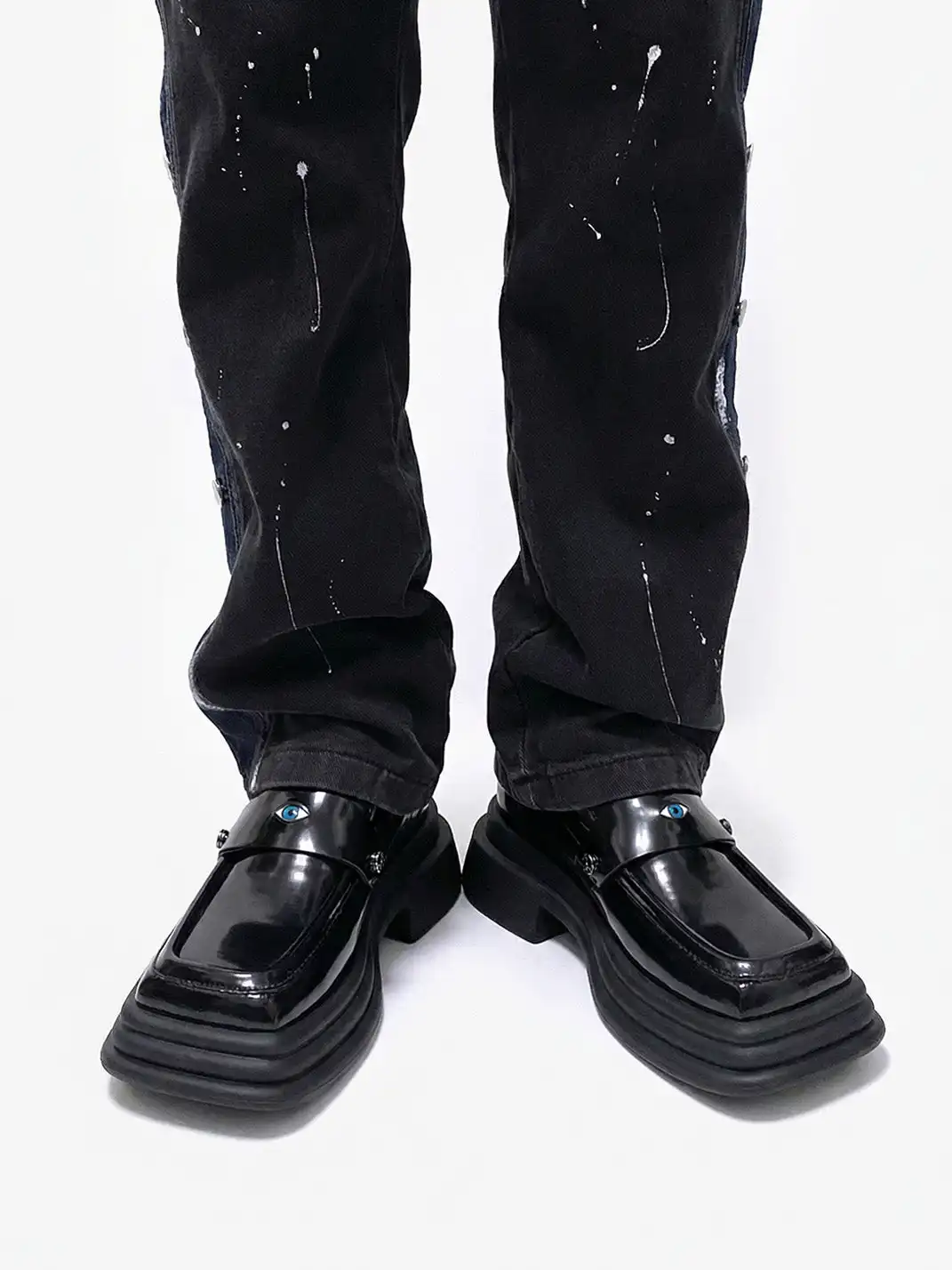 PINJIAHUI | Detachable Eye Square-toe Loafers