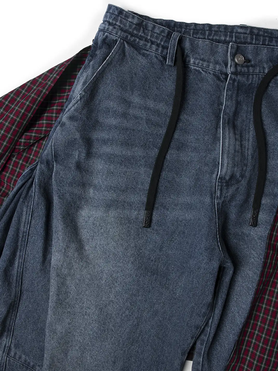 RELABEL | Detachable Drape Drawstring Baggy Jeans