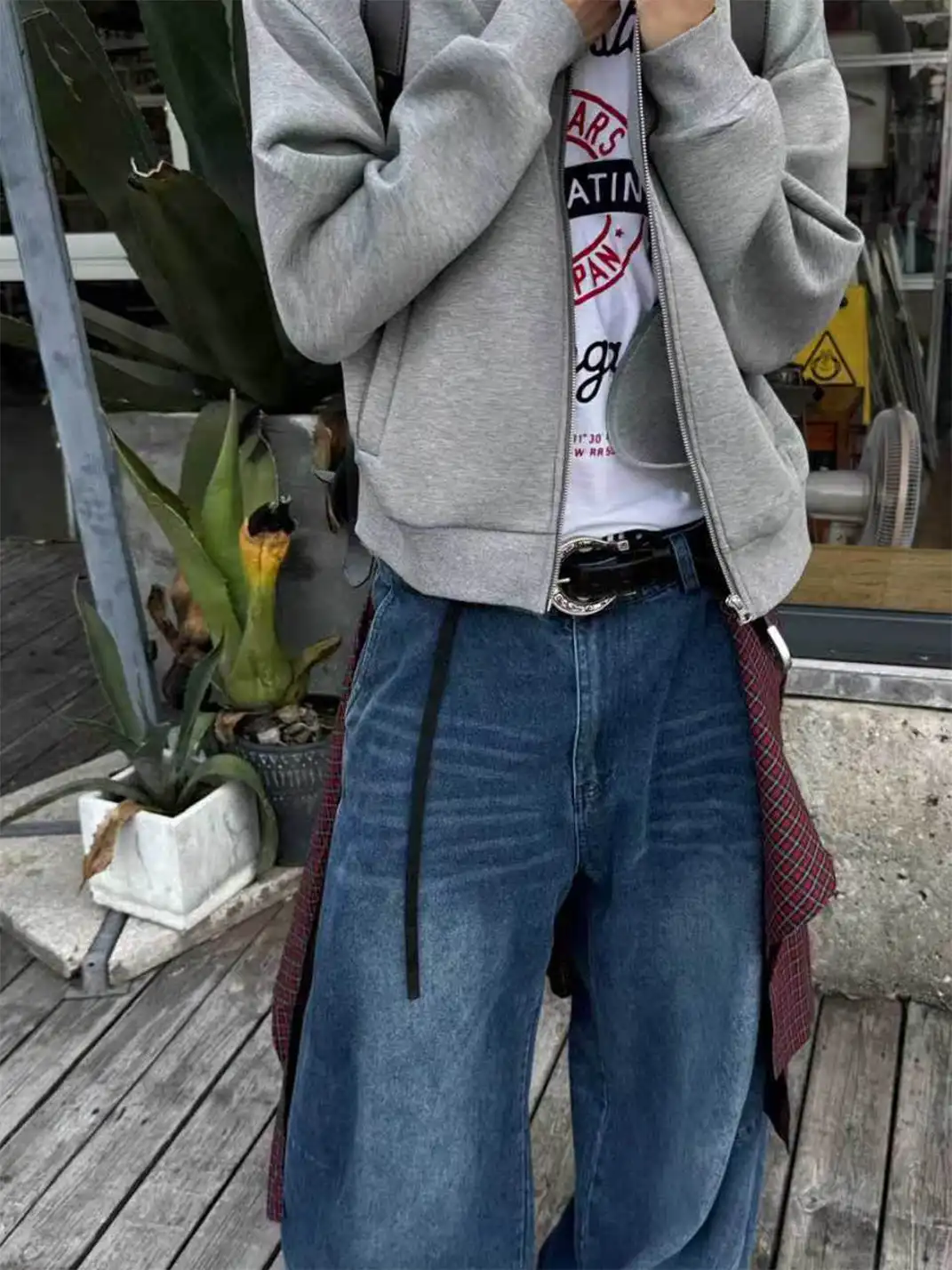 RELABEL | Detachable Drape Drawstring Baggy Jeans