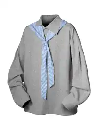 RELABEL | Striped Sailor Collar Tie Sweatshirt