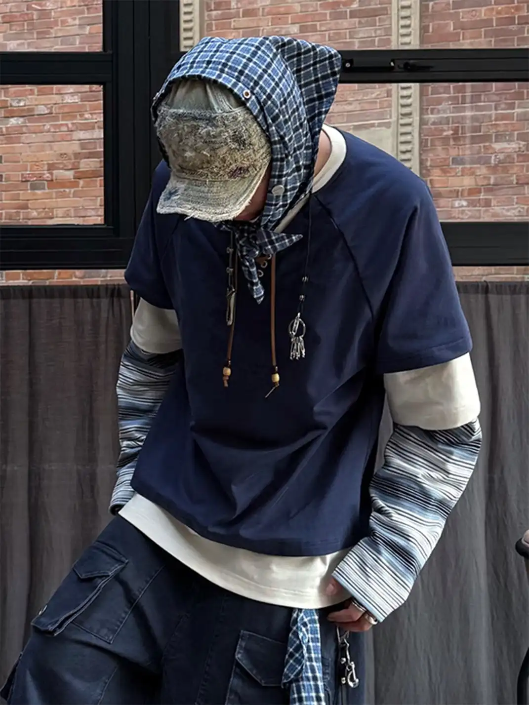 RELABEL | Layered Lace-Up Sweatshirt