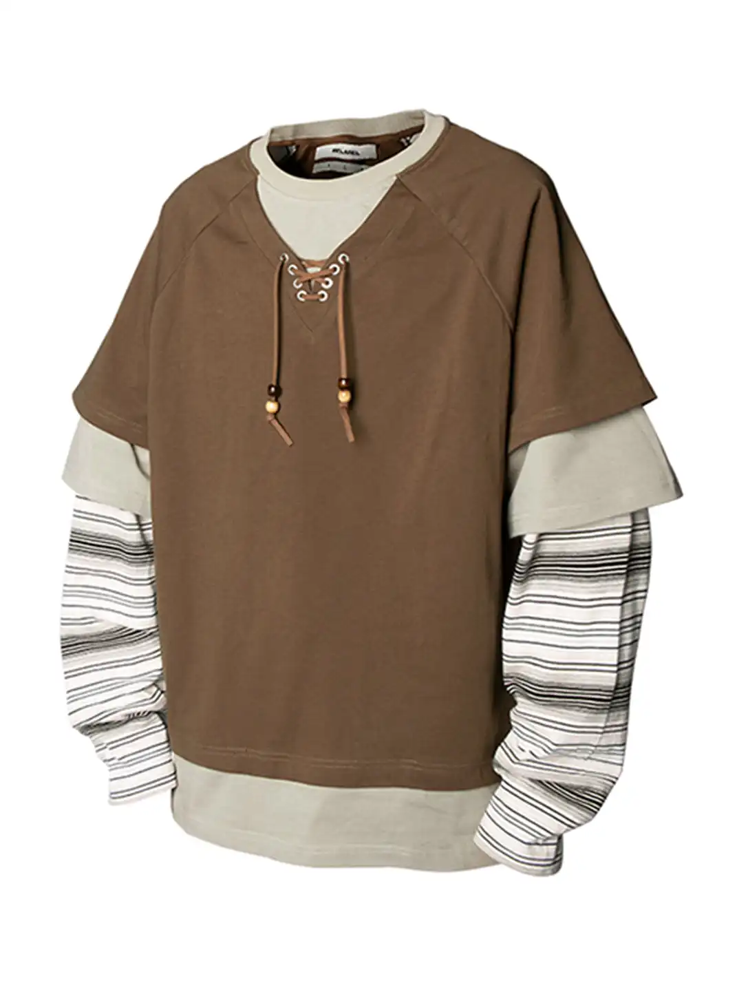 RELABEL | Layered Lace-Up Sweatshirt