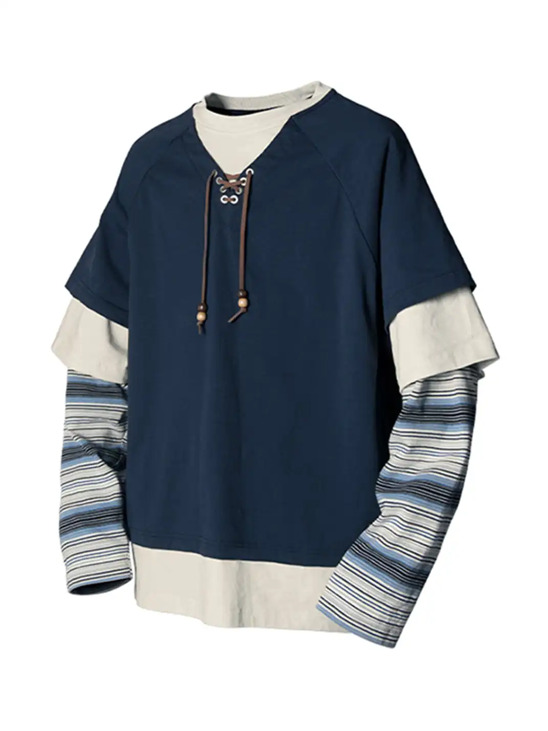 RELABEL | Layered Lace-Up Sweatshirt