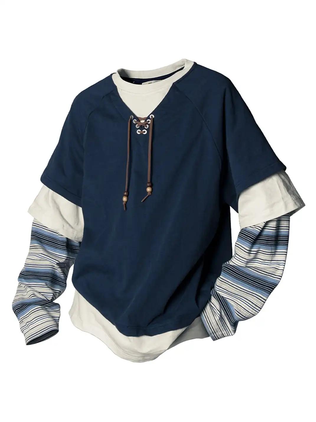 RELABEL | Layered Lace-Up Sweatshirt