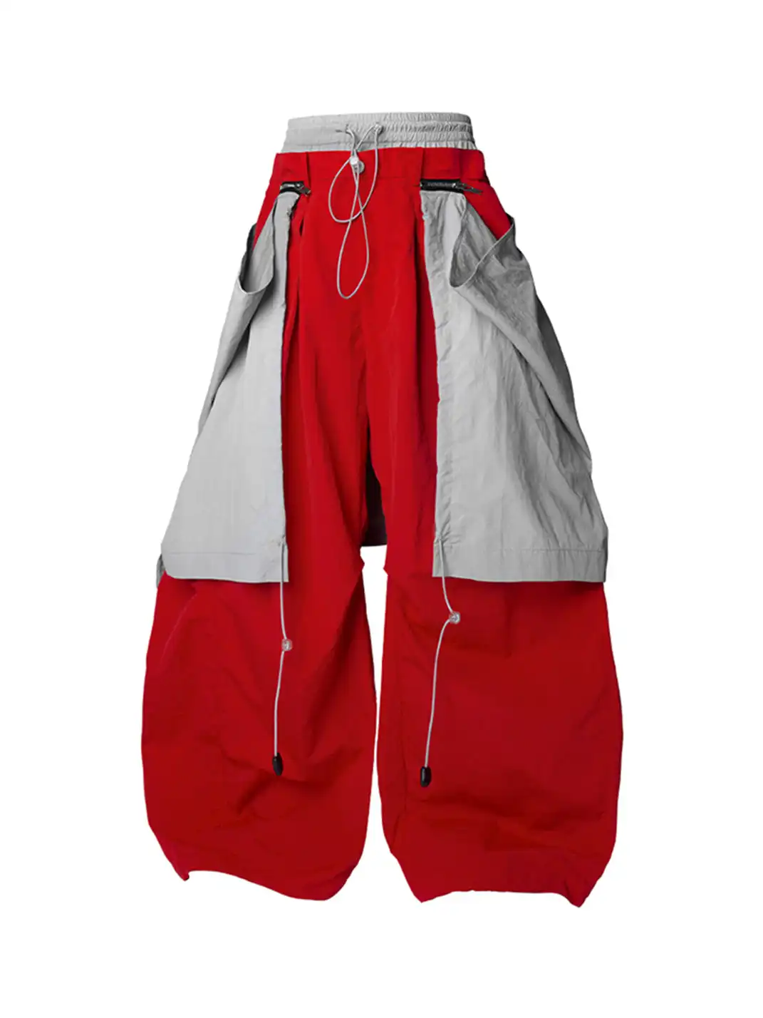 RELABEL | Drawstring Layered Double-Waistband Parachute Pants