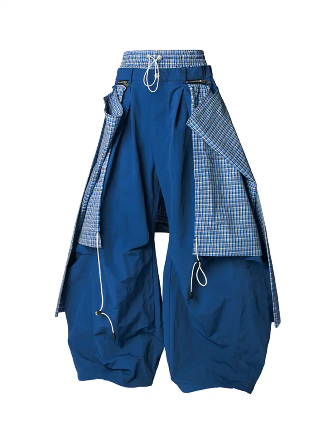 RELABEL | Drawstring Layered Double-Waistband Parachute Pants