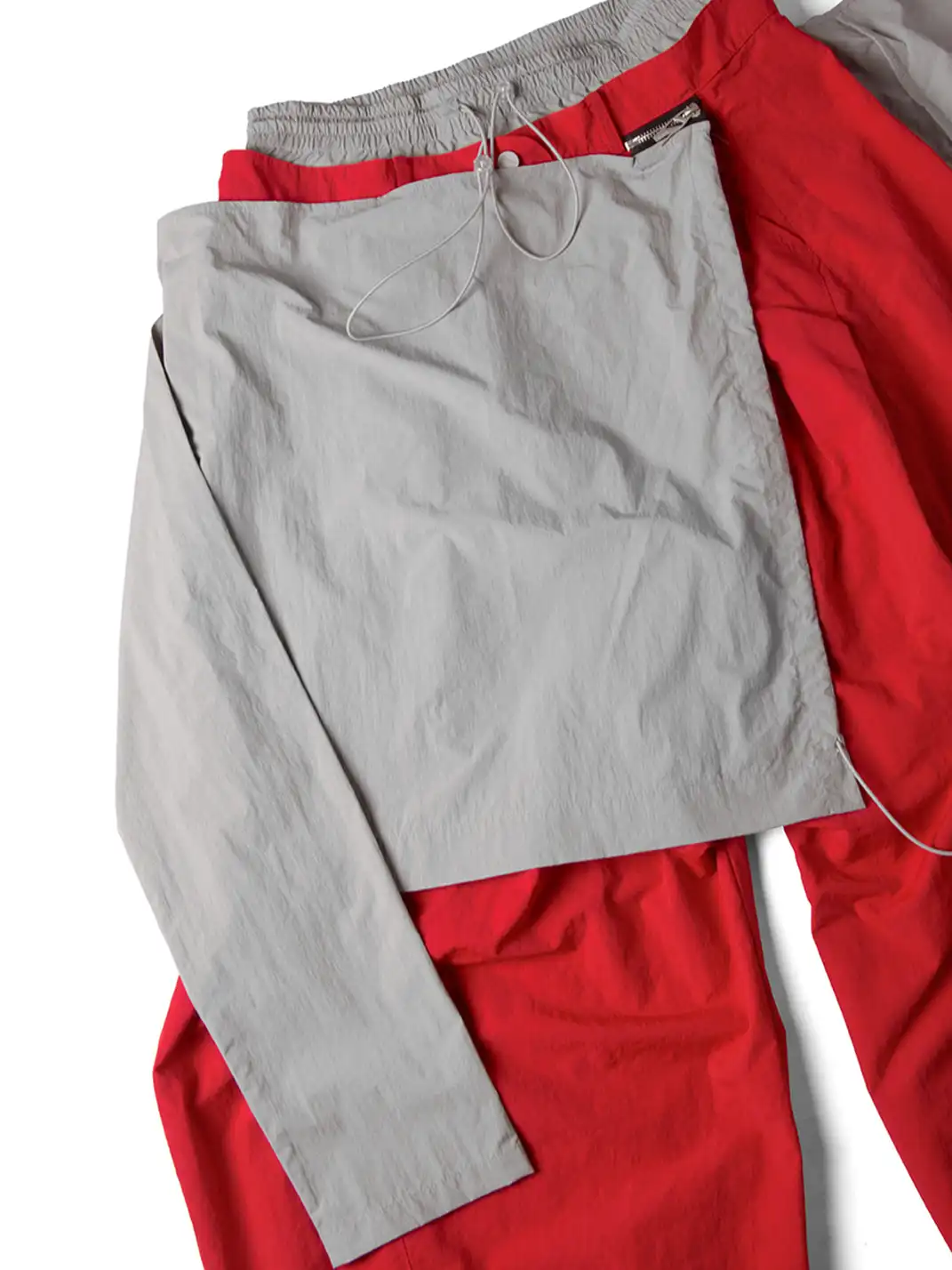 RELABEL | Drawstring Layered Double-Waistband Parachute Pants
