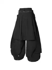 RELABEL | Drawstring Layered Double-Waistband Parachute Pants