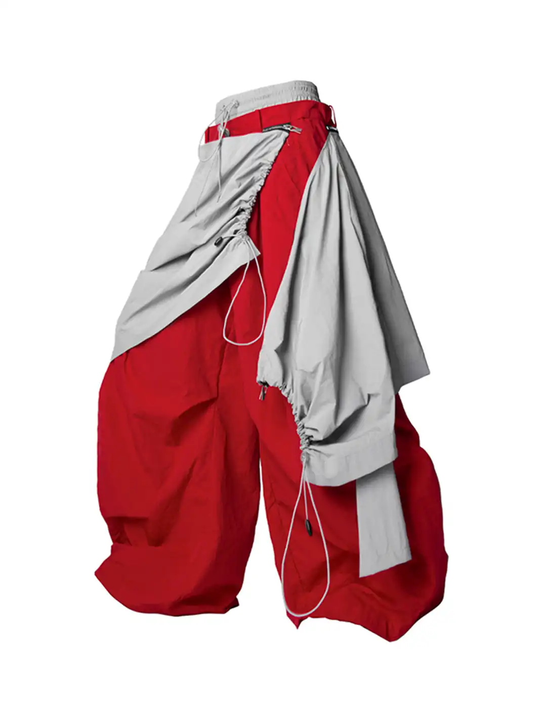 RELABEL | Drawstring Layered Double-Waistband Parachute Pants