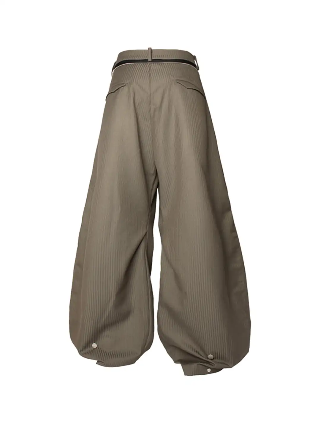 RELABEL | Pinstriped Detachable-Scarf Oversized Pants