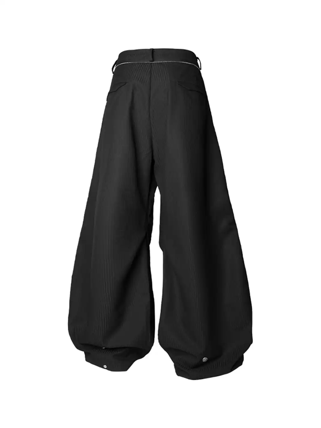 RELABEL | Pinstriped Detachable-Scarf Oversized Pants