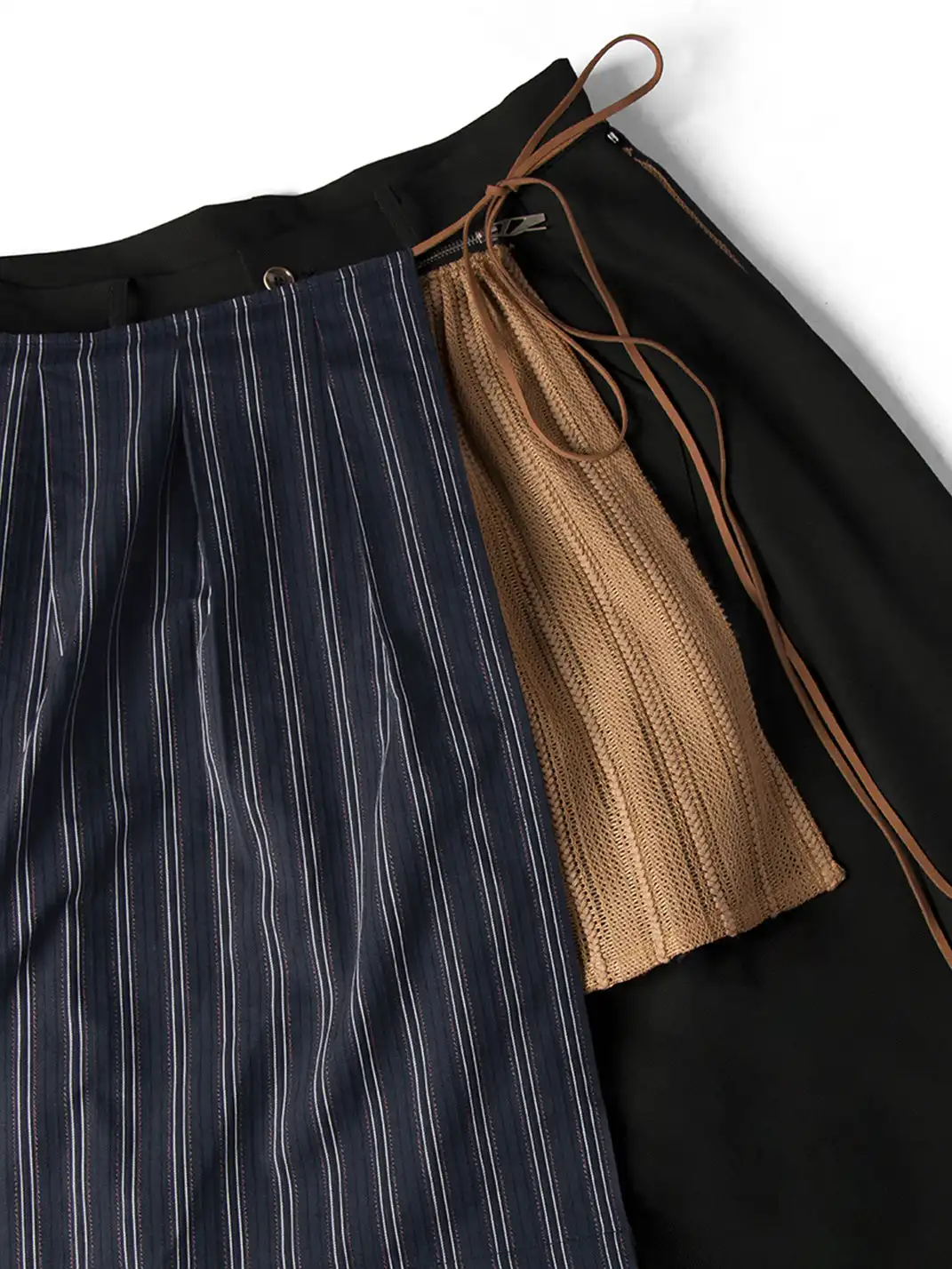 RELABEL | Layered Striped Apron Wide-Leg Pants