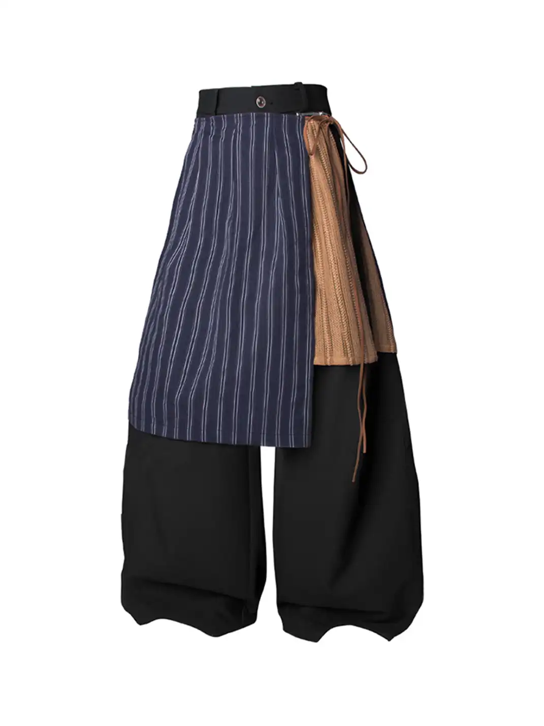 RELABEL | Layered Striped Apron Wide-Leg Pants