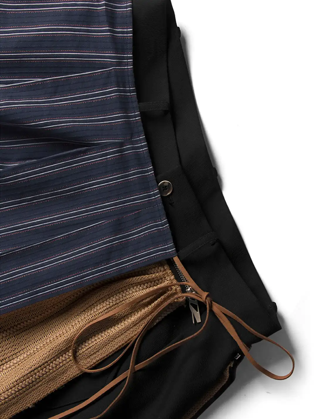 RELABEL | Layered Striped Apron Wide-Leg Pants