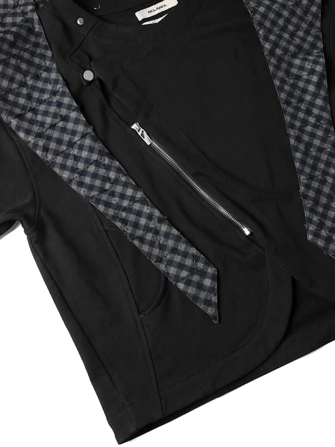 RELABEL | Detachable Plaid Hood Jacket