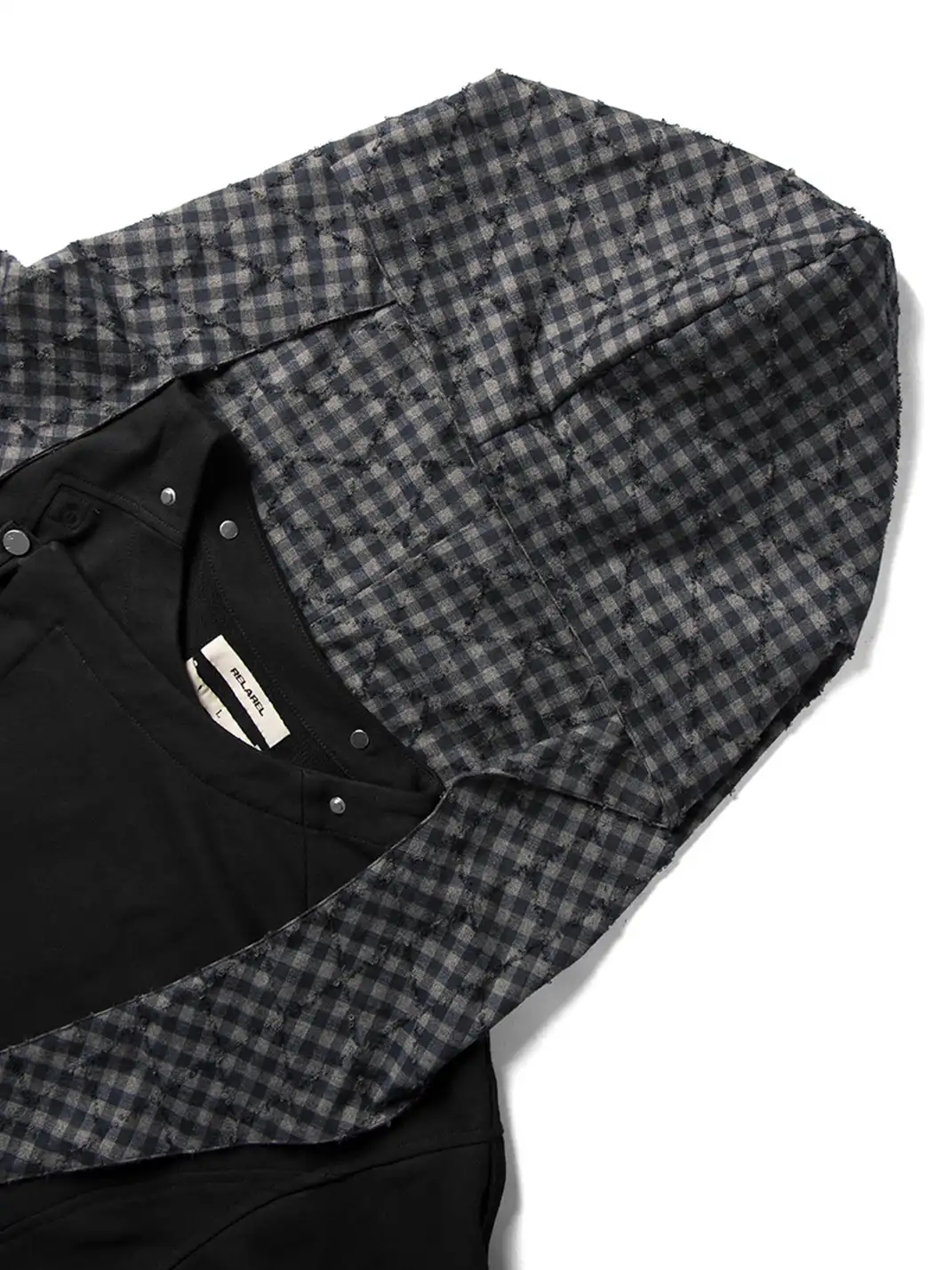 RELABEL | Detachable Plaid Hood Jacket