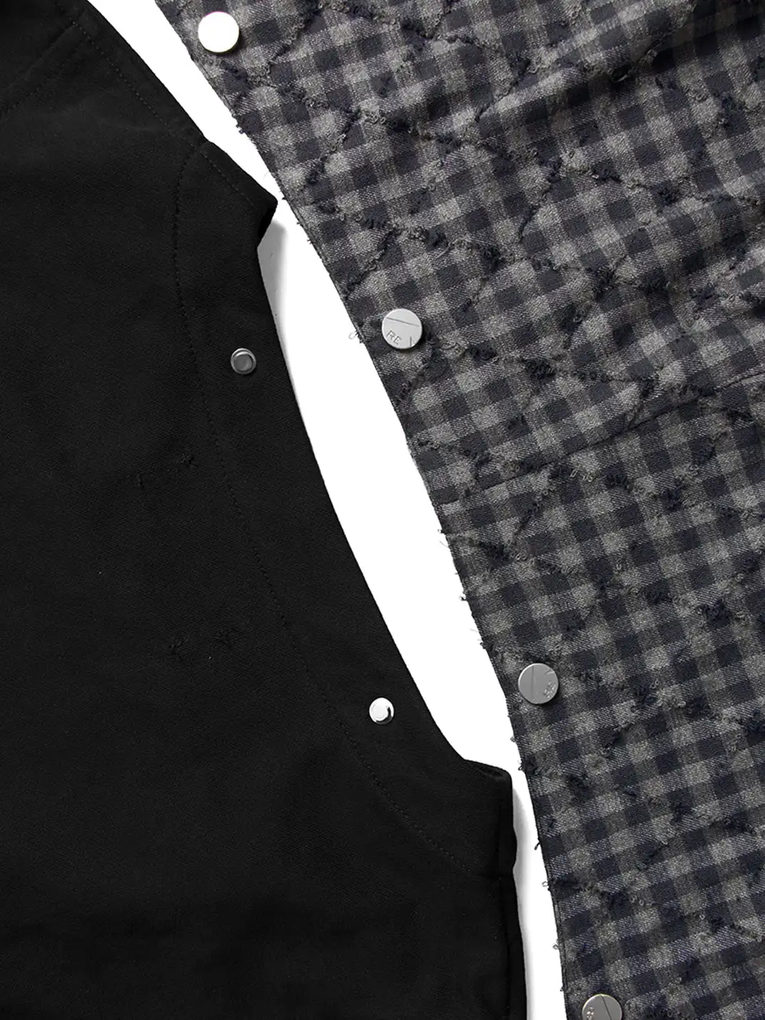 RELABEL | Detachable Plaid Hood Jacket