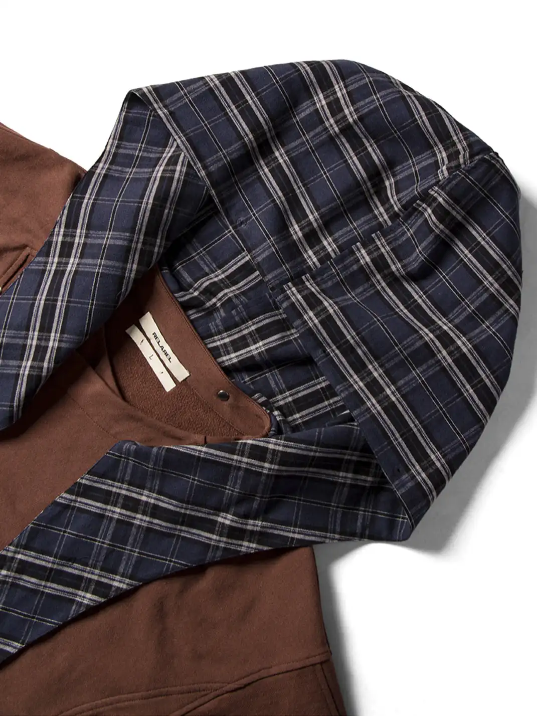 RELABEL | Detachable Plaid Hood Jacket