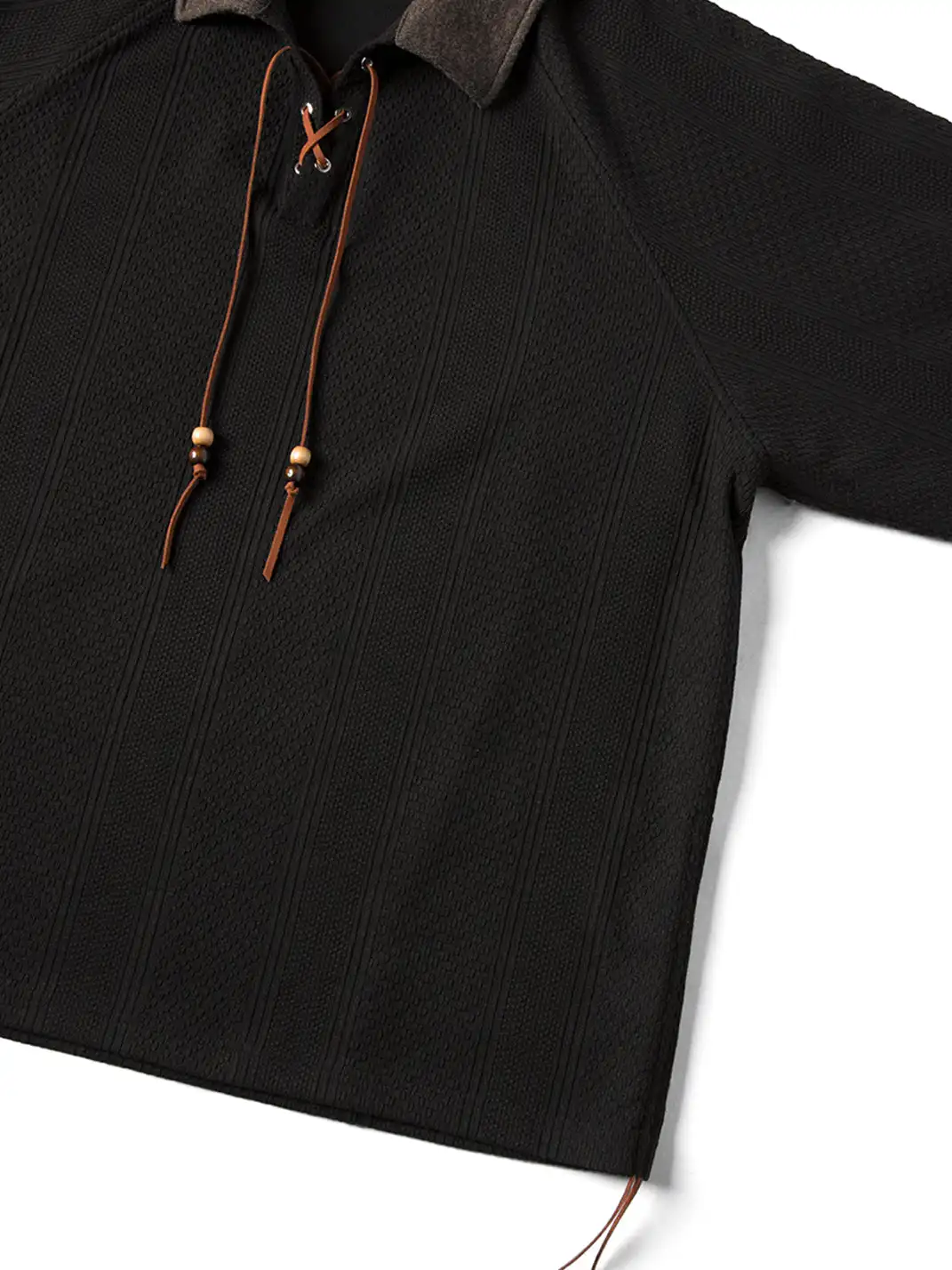 RELABEL | Contrast Faux Layered Lace-Up Sweatshirt