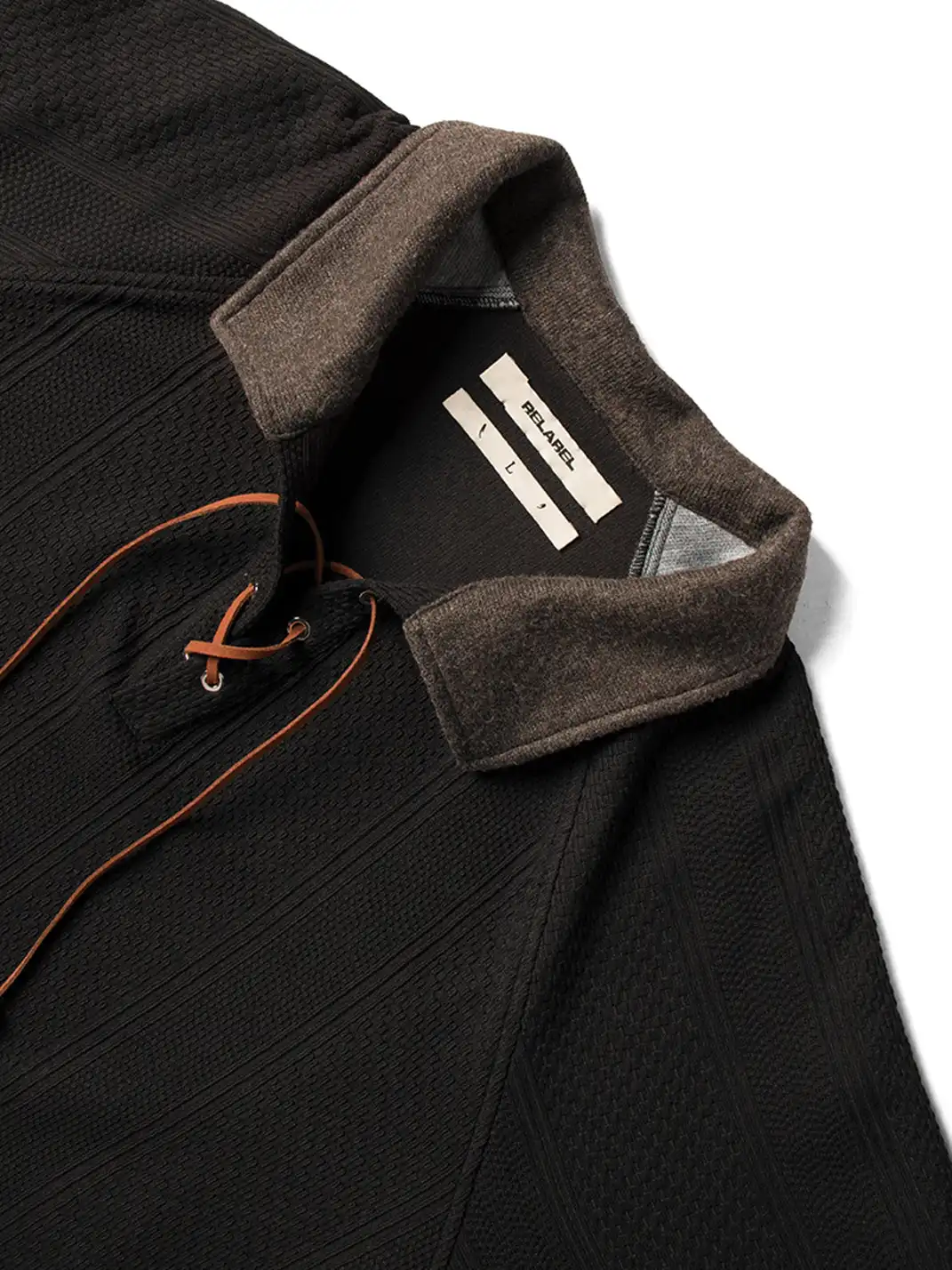 RELABEL | Contrast Faux Layered Lace-Up Sweatshirt