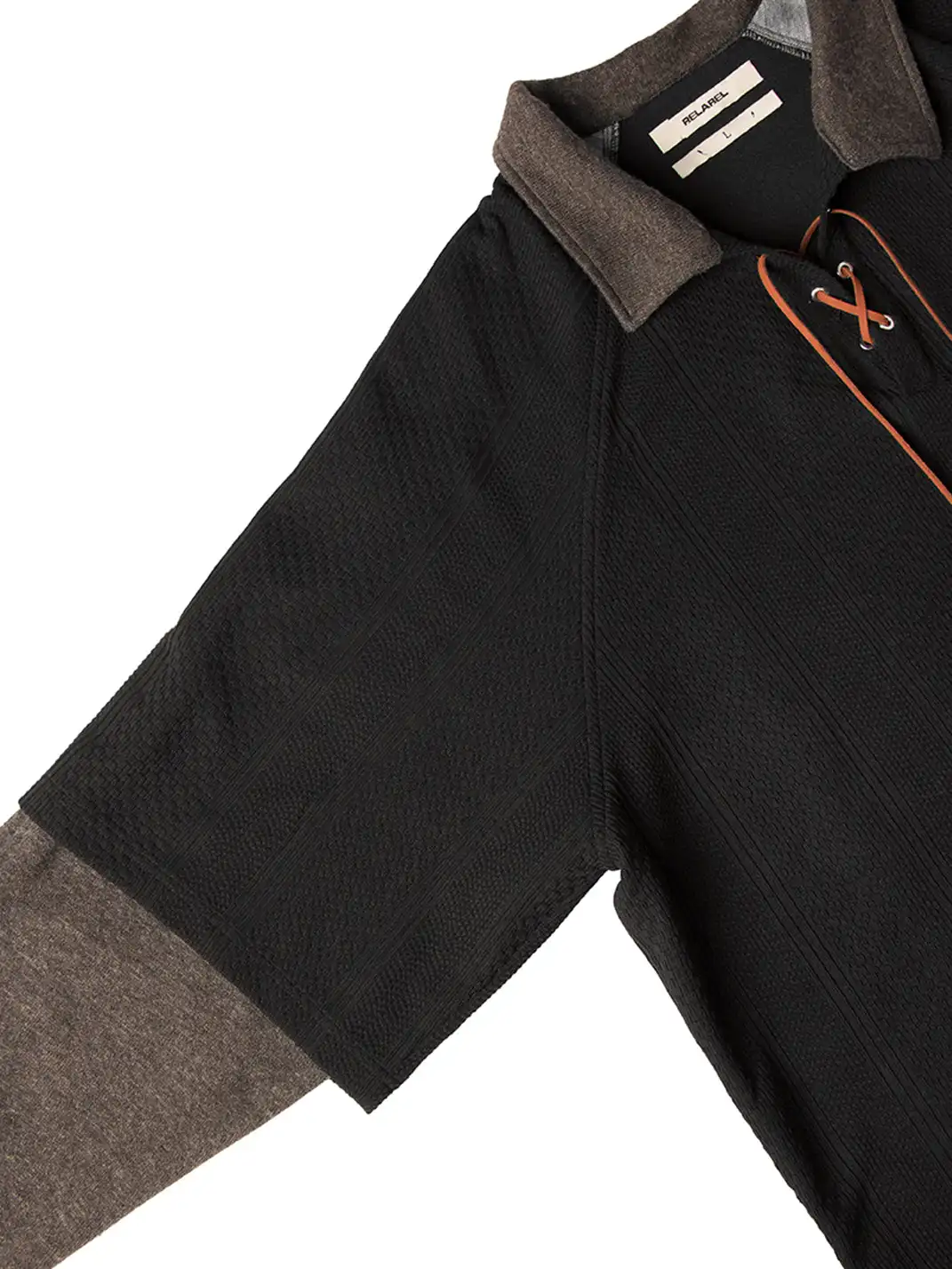 RELABEL | Contrast Faux Layered Lace-Up Sweatshirt